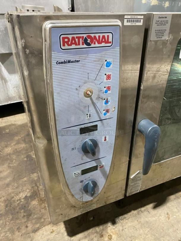 Rational CombiMaster Series Commercial Stainless Steel Natural Gas Powered Countertop Combi Convection Oven!  With Wire Oven Racks! Model: CM62G SN: G62ME05062034437! 120V 1 Phase! - Image 5 of 9
