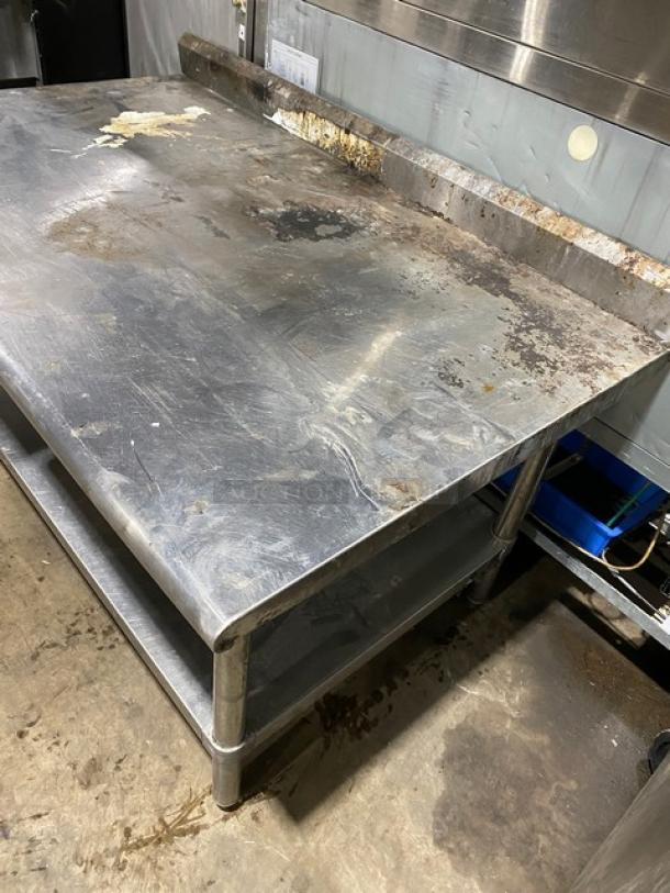 Sapphire Commercial Stainless Steel Worktop Table! With Turned Up Back Splash & Single Undershelf! On Legs! - Image 2 of 7