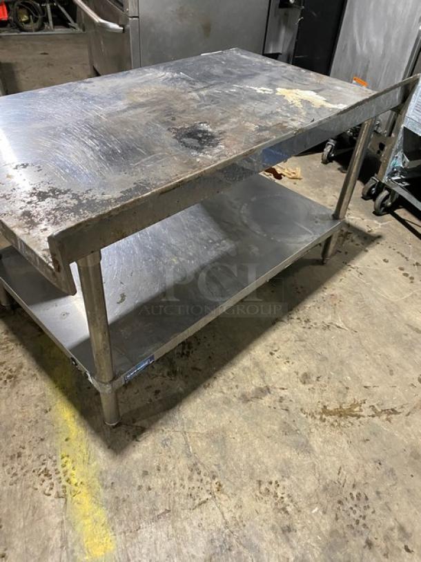 Sapphire Commercial Stainless Steel Worktop Table! With Turned Up Back Splash & Single Undershelf! On Legs! - Image 3 of 7