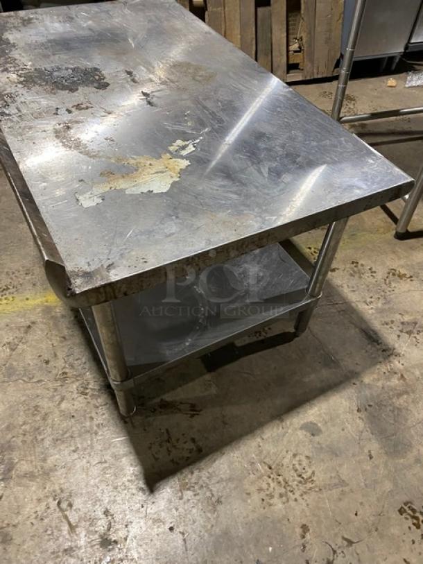 Sapphire Commercial Stainless Steel Worktop Table! With Turned Up Back Splash & Single Undershelf! On Legs! - Image 4 of 7