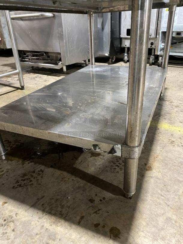Sapphire Commercial Stainless Steel Worktop Table! With Turned Up Back Splash & Single Undershelf! On Legs! - Image 6 of 7