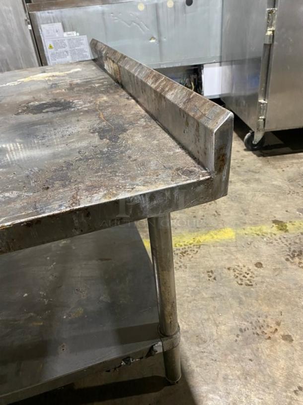 Sapphire Commercial Stainless Steel Worktop Table! With Turned Up Back Splash & Single Undershelf! On Legs! - Image 7 of 7