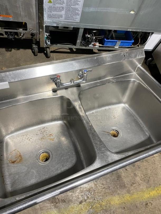 Eagle Group Commercial Stainless Steel 2 Compartment Prep Sink! With Back & Mini Side Splash! - Image 5 of 8