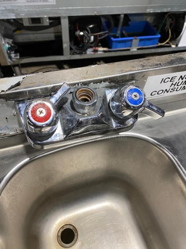 Krowne Commercial Stainless Steel 3 Compartment Underbar Sink! With Left & Right Side Drainboards! With Back Splash! Model: 18-53C SN: 03030006008! On Legs! - Image 6 of 8