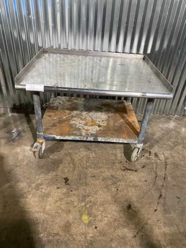 Sapphire Commercial Stainless Steel Worktop/Equipment Cart! With Back & Side Turned Up Splashes! With Single Undershelf! On Casters! - Image 1 of 6