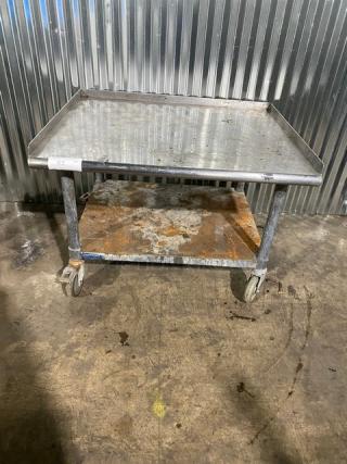 Sapphire Commercial Stainless Steel Worktop/Equipment Cart! With Back & Side Turned Up Splashes! With Single Undershelf! On Casters!