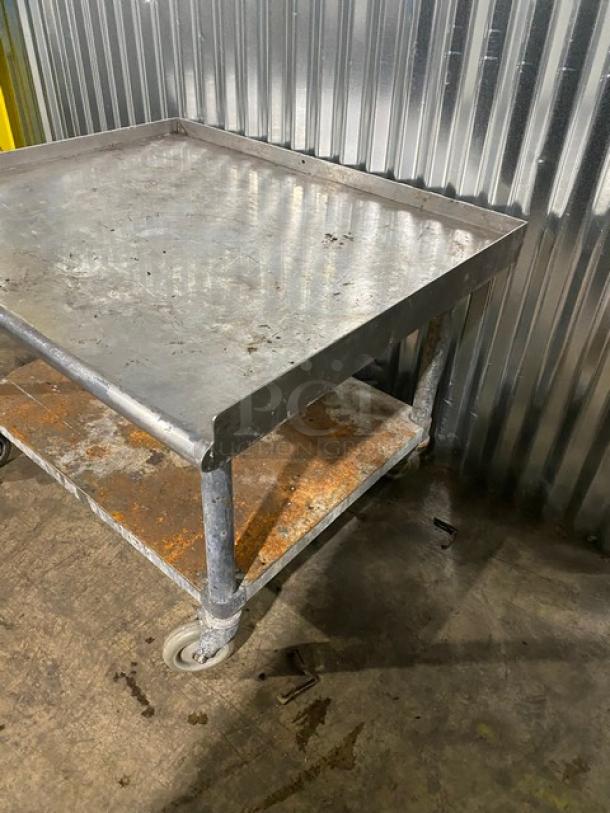 Sapphire Commercial Stainless Steel Worktop/Equipment Cart! With Back & Side Turned Up Splashes! With Single Undershelf! On Casters! - Image 2 of 6