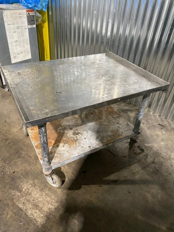 Sapphire Commercial Stainless Steel Worktop/Equipment Cart! With Back & Side Turned Up Splashes! With Single Undershelf! On Casters! - Image 3 of 6