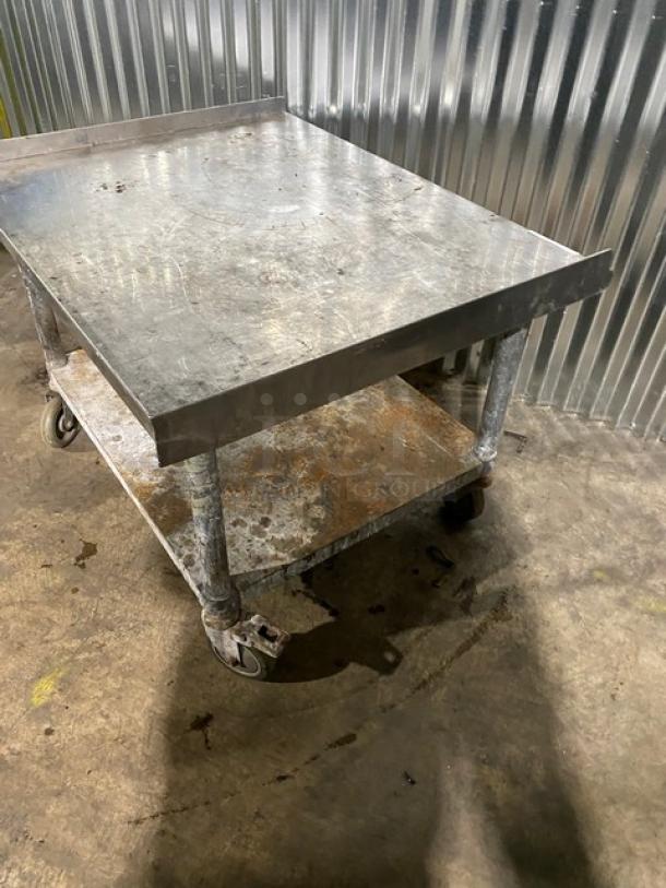 Sapphire Commercial Stainless Steel Worktop/Equipment Cart! With Back & Side Turned Up Splashes! With Single Undershelf! On Casters! - Image 4 of 6