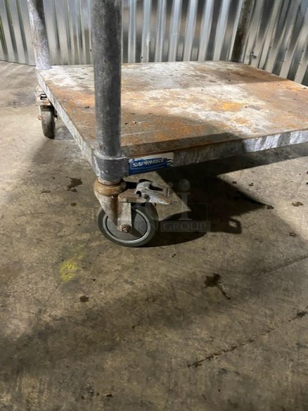 Sapphire Commercial Stainless Steel Worktop/Equipment Cart! With Back & Side Turned Up Splashes! With Single Undershelf! On Casters! - Image 6 of 6