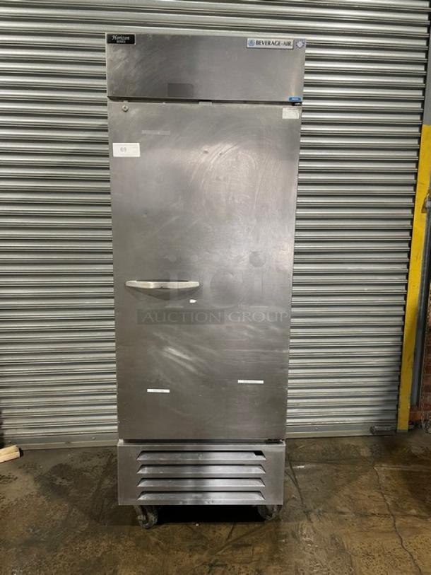 Beverage-Air Horizon Series Commercial Stainless Steel Solid Single Door Reach In Freezer! With Poly Coated Wire Racks! Model: HBF27-1 SN: 11511786! 115V 1 Phase! On Casters! - Image 1 of 10