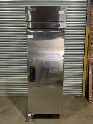 Hoshizaki Professional Series Commercial Stainless Steel Solid Single Door Reach In Freezer! With Poly Coated Wire Racks! Model: FH1-SSB SN: V50954B! 115V 1 Phase! On Legs!