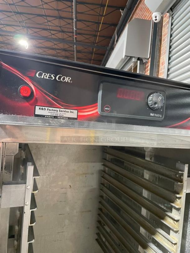Cres Cor Commercial Stainless Steel Half Door Single Sectioned Insulted Mobile Hot Food Holding/Proofing Cabinet! With Built-In Pan Holding Racks! Model: H1381834D SN: HBF-J393514-10! 120V 1 Phase! On Casters! - Image 6 of 9