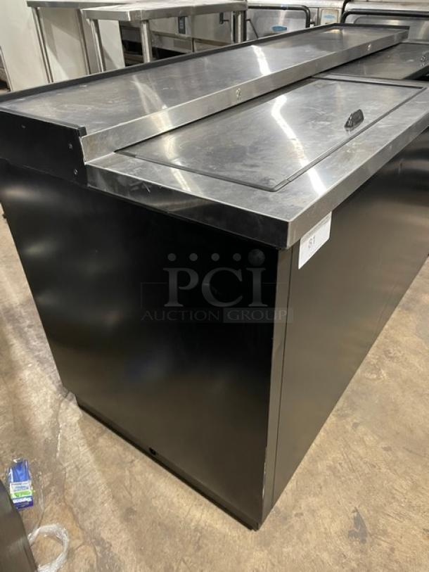 True Commercial Black Powder-Coated Horizontal Forced Air Bottle Cooler! With Double Sliding Stainless Steel Top Lids! Model: TD-65-24-HC SN: 9897102! 115V 1 Phase! - Image 2 of 9