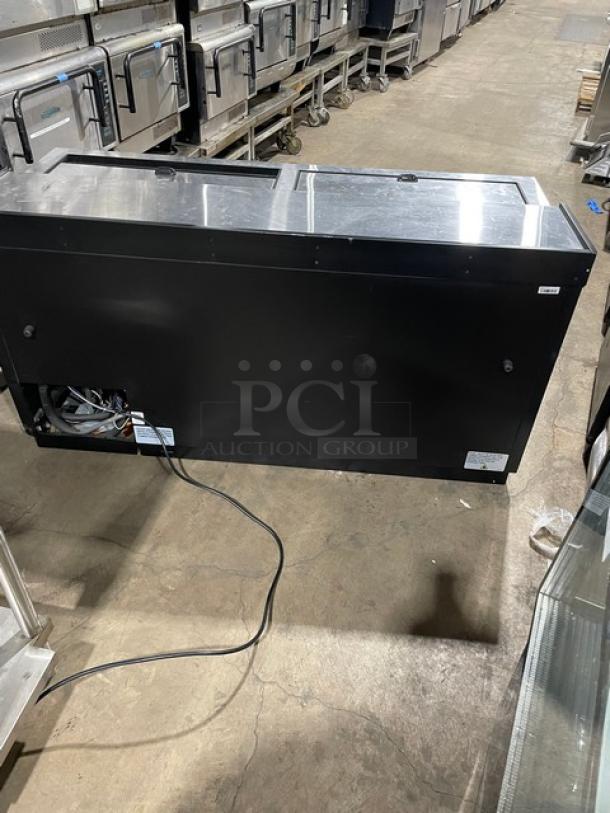 True Commercial Black Powder-Coated Horizontal Forced Air Bottle Cooler! With Double Sliding Stainless Steel Top Lids! Model: TD-65-24-HC SN: 9897102! 115V 1 Phase! - Image 3 of 9