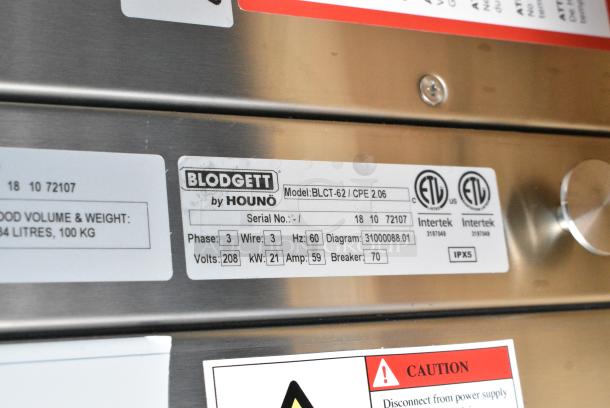 BRAND NEW SCRATCH AND DENT! 2018 Blodgett BLCT-62/CPE 2.06 Stainless Steel Commercial Electric Powered Combi Convection Oven w/ View Through Door and Metal Oven Racks. 208 Volts, 3 Phase. - Image 7 of 7