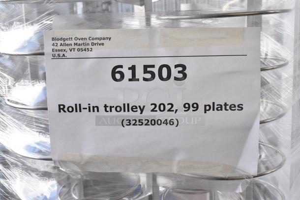 BRAND NEW SCRATCH AND DENT! Blodgett Metal Roll In Oven Rack 99 Plate Capacity Trolley on Commercial Casters. - Image 5 of 5