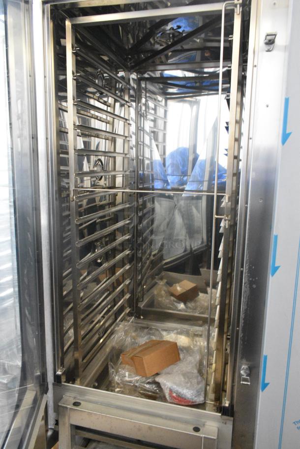 BRAND NEW SCRATCH AND DENT! Blodgett BCP-202/KPE 2.20 Stainless Steel Commercial Electric Powered Roll In Rack Combi Convection Oven w/ View Through Door and Metal Pan Transport Rack. 208 Volts, 3 Phase. - Image 5 of 7