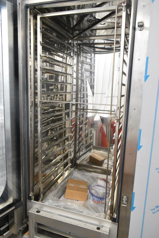 BRAND NEW SCRATCH AND DENT! Blodgett BCT-202/KPE 2.20 Stainless Steel Commercial Electric Powered Roll In Rack Combi Convection Oven w/ View Through Door and Metal Pan Transport Rack. 208 Volts, 3 Phase. - Image 5 of 7