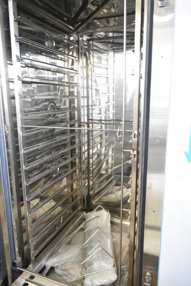 BRAND NEW SCRATCH AND DENT! Blodgett BCT-202/KPE 2.20 Stainless Steel Commercial Electric Powered Roll In Rack Combi Convection Oven w/ View Through Door and Metal Pan Transport Rack. 208 Volts, 3 Phase. - Image 5 of 6