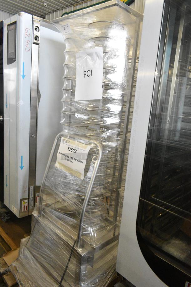 BRAND NEW SCRATCH AND DENT! Blodgett Metal Roll In Oven Rack 99 Plate Capacity Trolley on Commercial Casters. - Image 1 of 4