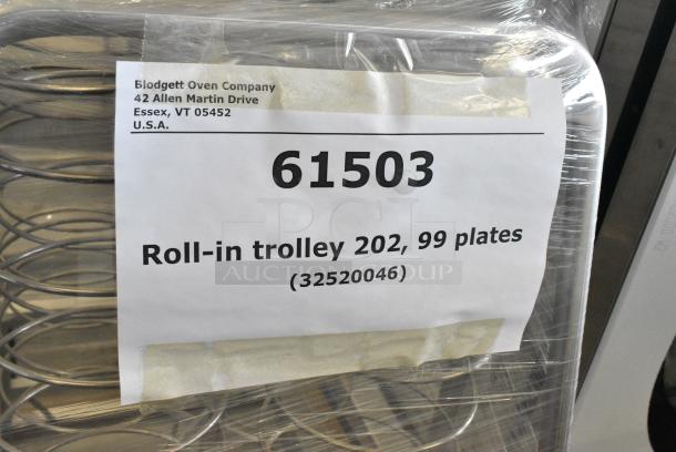 BRAND NEW SCRATCH AND DENT! Blodgett Metal Roll In Oven Rack 99 Plate Capacity Trolley on Commercial Casters. - Image 4 of 4