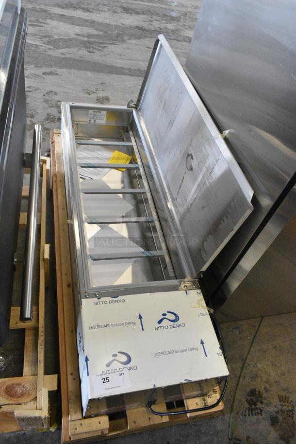 BRAND NEW SCRATCH AND DENT! Silver King SKPS12 Stainless Steel Commercial Refrigerated Topping Rail. 115 Volts, 1 Phase. Tested and Working! - Image 1 of 6
