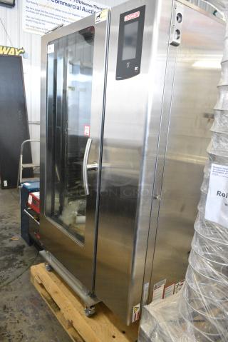 BRAND NEW SCRATCH AND DENT! 2019 Blodgett BCT-202/KPE 2.20 Stainless Steel Commercial Electric Powered Roll In Rack Combi Convection Oven w/ View Through Door and Metal Pan Transport Rack. 400 Volts, 3 Phase.