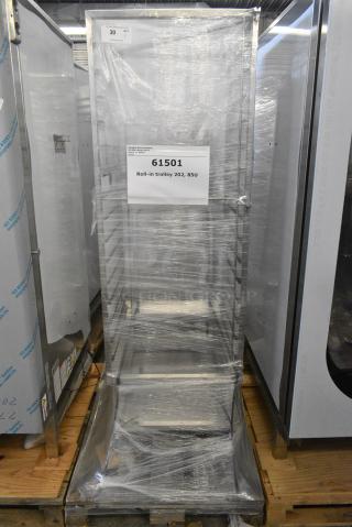 BRAND NEW SCRATCH AND DENT! Blodgett Metal Roll In Oven Rack 99 Plate Capacity Trolley on Commercial Casters.