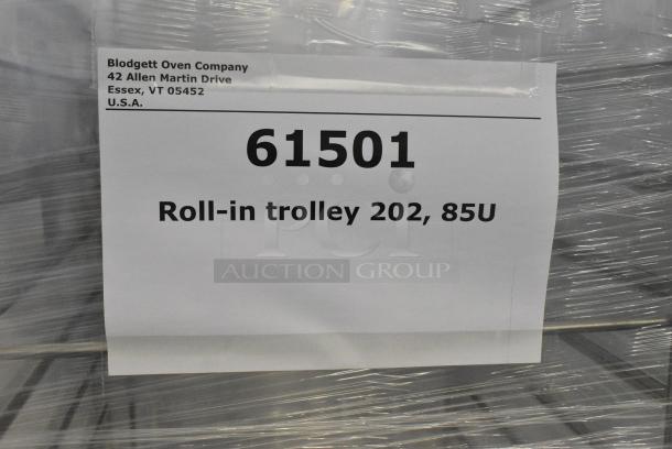 BRAND NEW SCRATCH AND DENT! Blodgett Metal Roll In Oven Rack 99 Plate Capacity Trolley on Commercial Casters. - Image 5 of 5