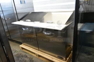 BRAND NEW SCRATCH AND DENT! 2021 Kool-it KSTM-60-2 Stainless Steel Commercial Sandwich Salad Prep Table Bain Marie Mega Top. 115 Volts, 1 Phase. Tested and Working!