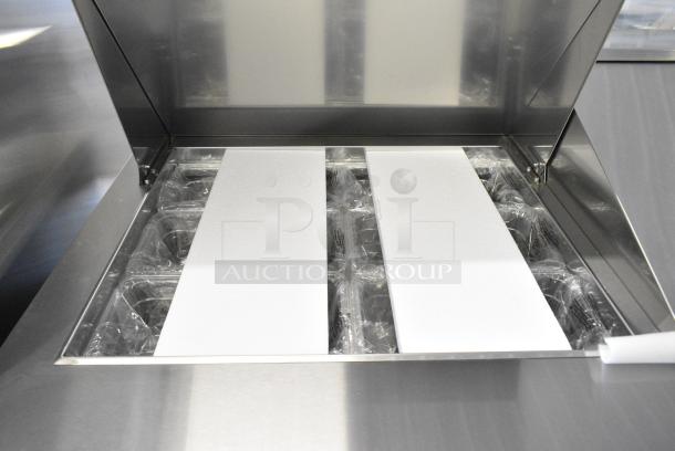 BRAND NEW SCRATCH AND DENT! 2021 Kool-it KSTM-60-2 Stainless Steel Commercial Sandwich Salad Prep Table Bain Marie Mega Top. 115 Volts, 1 Phase. Tested and Working! - Image 6 of 11