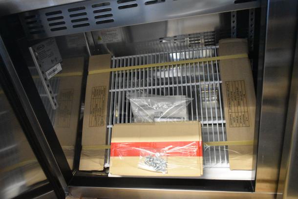 BRAND NEW SCRATCH AND DENT! 2021 Kool-it KSTM-60-2 Stainless Steel Commercial Sandwich Salad Prep Table Bain Marie Mega Top. 115 Volts, 1 Phase. Tested and Working! - Image 8 of 11