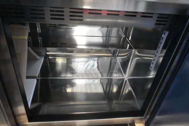 BRAND NEW SCRATCH AND DENT! 2021 Kool-it KSTM-60-2 Stainless Steel Commercial Sandwich Salad Prep Table Bain Marie Mega Top. 115 Volts, 1 Phase. Tested and Working! - Image 9 of 11
