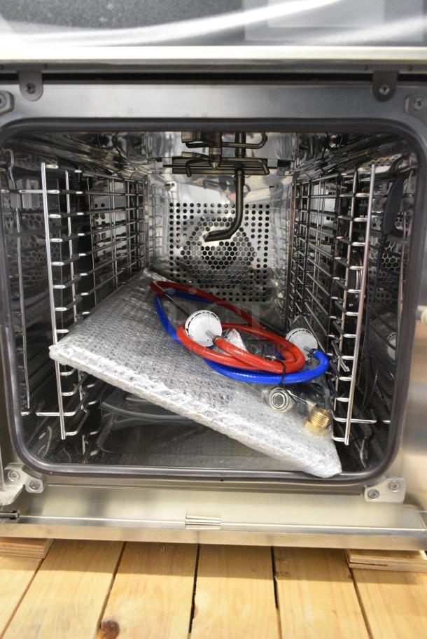 BRAND NEW SCRATCH AND DENT! Blodgett BLCT6E/CSII CPE 1.06 HE1 Stainless Steel Commercial Electric Powered Combi Convection Oven w/ View Through Door and Metal Oven Racks. Comes w/ Stacking Kit! 440/480 Volts, 3 Phase. - Image 7 of 8
