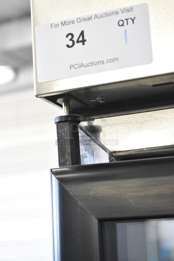BRAND NEW SCRATCH AND DENT! Pro-Kold EVC20-F1 Metal Commercial Single Door Reach In Cooler Merchandiser w/ Poly Coated Racks on Commercial Casters. 115 Volts, 1 Phase. Tested and Working! - Image 8 of 8