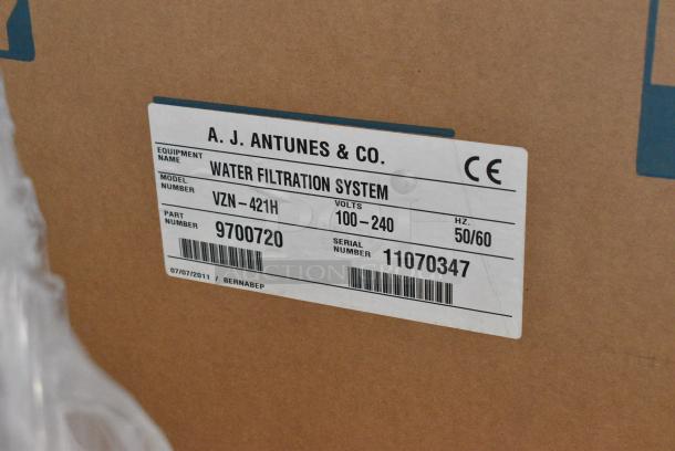 BRAND NEW IN BOX! AJ Antunes VZN-421H Water Filtration System. 100-240 Volts, 1 Phase. - Image 3 of 3