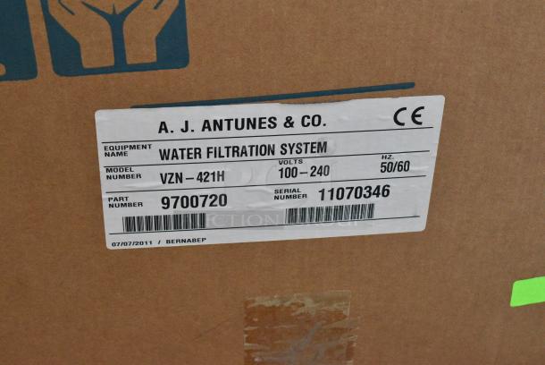 BRAND NEW IN BOX! AJ Antunes VZN-421H Water Filtration System. 100-240 Volts, 1 Phase. - Image 3 of 3