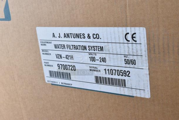 BRAND NEW IN BOX! AJ Antunes VZN-421H Water Filtration System. 100-240 Volts, 1 Phase. - Image 3 of 3