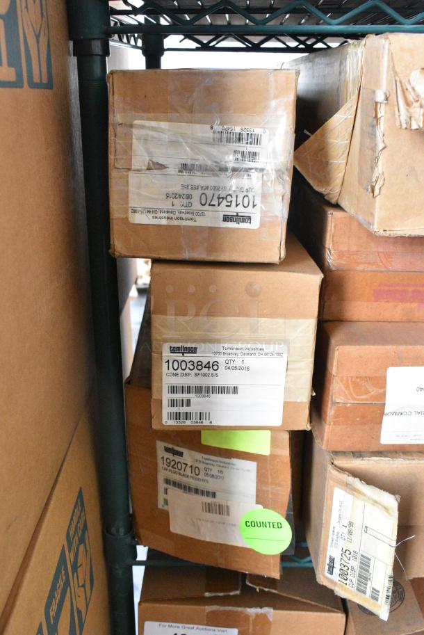3 BRAND NEW SCRATCH AND DENT! Tomlinson Items Including 1015470 Simpli-Flex ESF2000 Pull-Type Black Wall Mount Black Plastic 3.5 - 44 oz. Cup Dispenser, 1003846 Ice Cream Cone Dispenser and 1920710 Plastic Lid for Ice Cream Cone Dispenser. 3 Times Your Bid! - Image 1 of 4