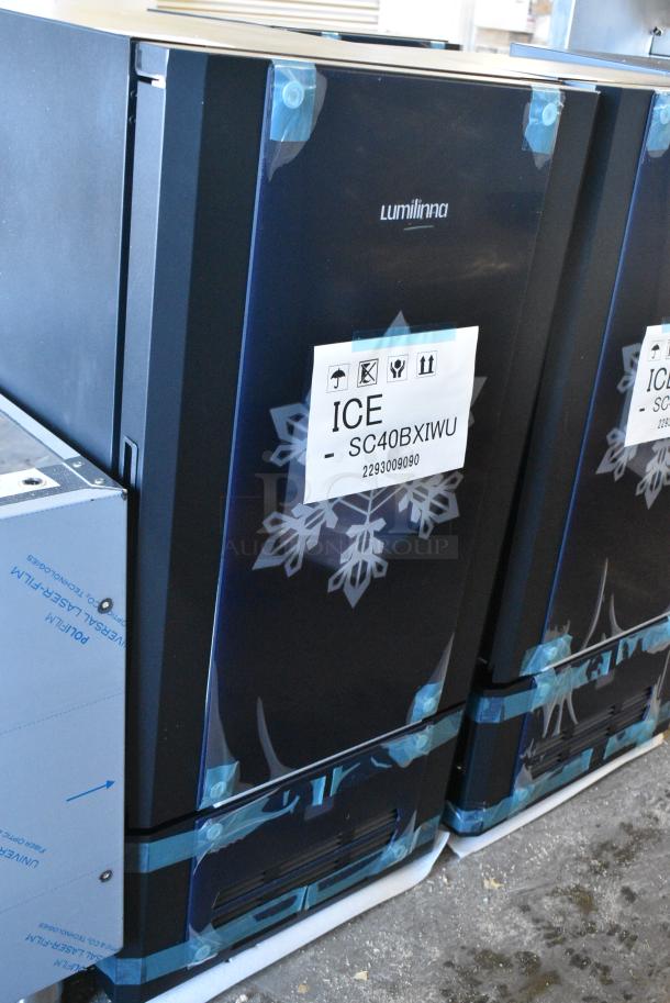 BRAND NEW SCRATCH AND DENT! Lumilinna ICE-SC40BXIWU Metal Commercial Single Door Beverage Cooler Crystallizer / Slush Cooler. 115 Volts, 1 Phase. Does Not Have Power Cord Tested and Working! - Image 1 of 4
