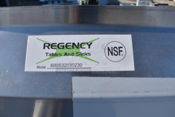 BRAND NEW SCRATCH AND DENT! Regency 600S32030230 Stainless Steel 3 Bay Sink w/ Dual Drain Boards. No Legs. - Image 4 of 4