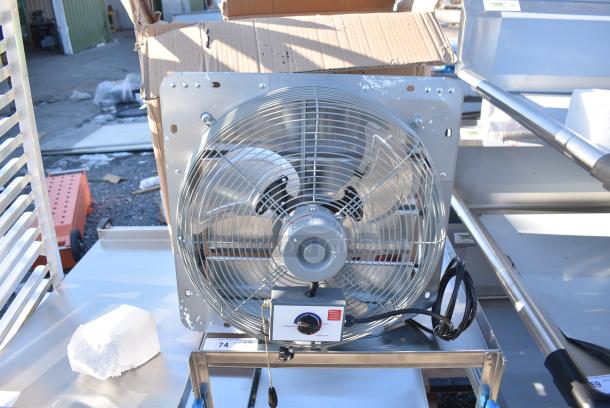 BRAND NEW SCRATCH AND DENT! 2023 Canarm  GSF3-16A 16" 3-Speed Shutter-Mounted Fan - Image 1 of 6
