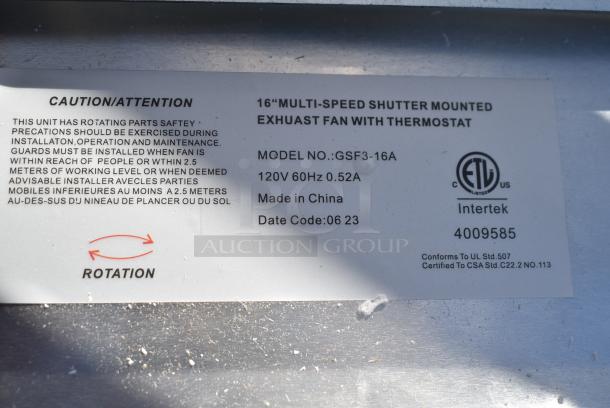 BRAND NEW SCRATCH AND DENT! 2023 Canarm  GSF3-16A 16" 3-Speed Shutter-Mounted Fan - Image 5 of 6