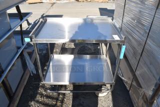 BRAND NEW SCRATCH AND DENT! Lakeside Stainless Steel 2 Tier Cart on Commercial Casters