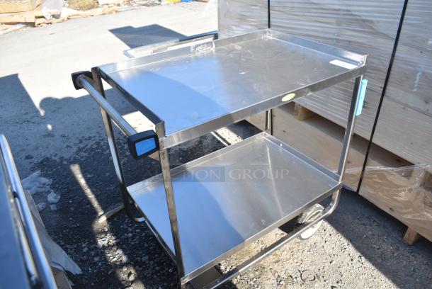 BRAND NEW SCRATCH AND DENT! Lakeside Stainless Steel 2 Tier Cart on Commercial Casters - Image 2 of 5