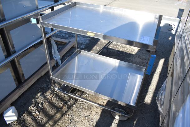 BRAND NEW SCRATCH AND DENT! Lakeside Stainless Steel 2 Tier Cart on Commercial Casters - Image 3 of 5