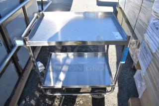 BRAND NEW SCRATCH AND DENT! Lakeside Stainless Steel 2 Tier Cart on Commercial Casters