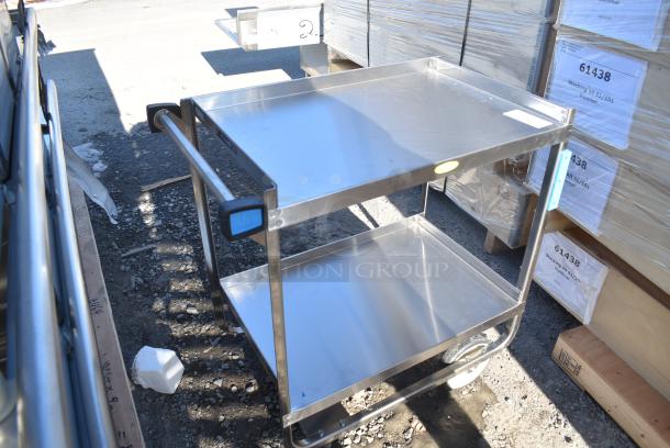 BRAND NEW SCRATCH AND DENT! Lakeside Stainless Steel 2 Tier Cart on Commercial Casters - Image 2 of 5