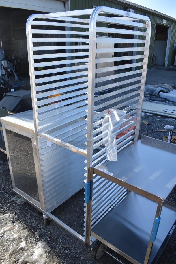 BRAND NEW SCRATCH AND DENT! Regency 600PR302W 30 Pan End Load Bun / Sheet Pan Rack with Non-Marking Casters - Welded. Missing 1 Caster. - Image 1 of 4